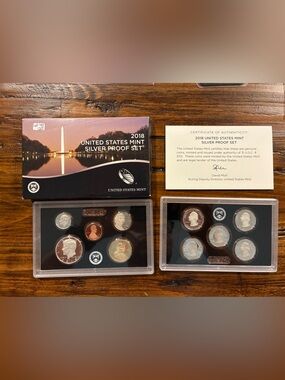 2018 United States Mint Silver Proof Set 10-Coin Set with Box & COA (Last Year)